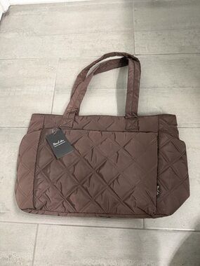 Quilted Chocolate Brown Tote Bag — Versatile Women's Shoulder Tote